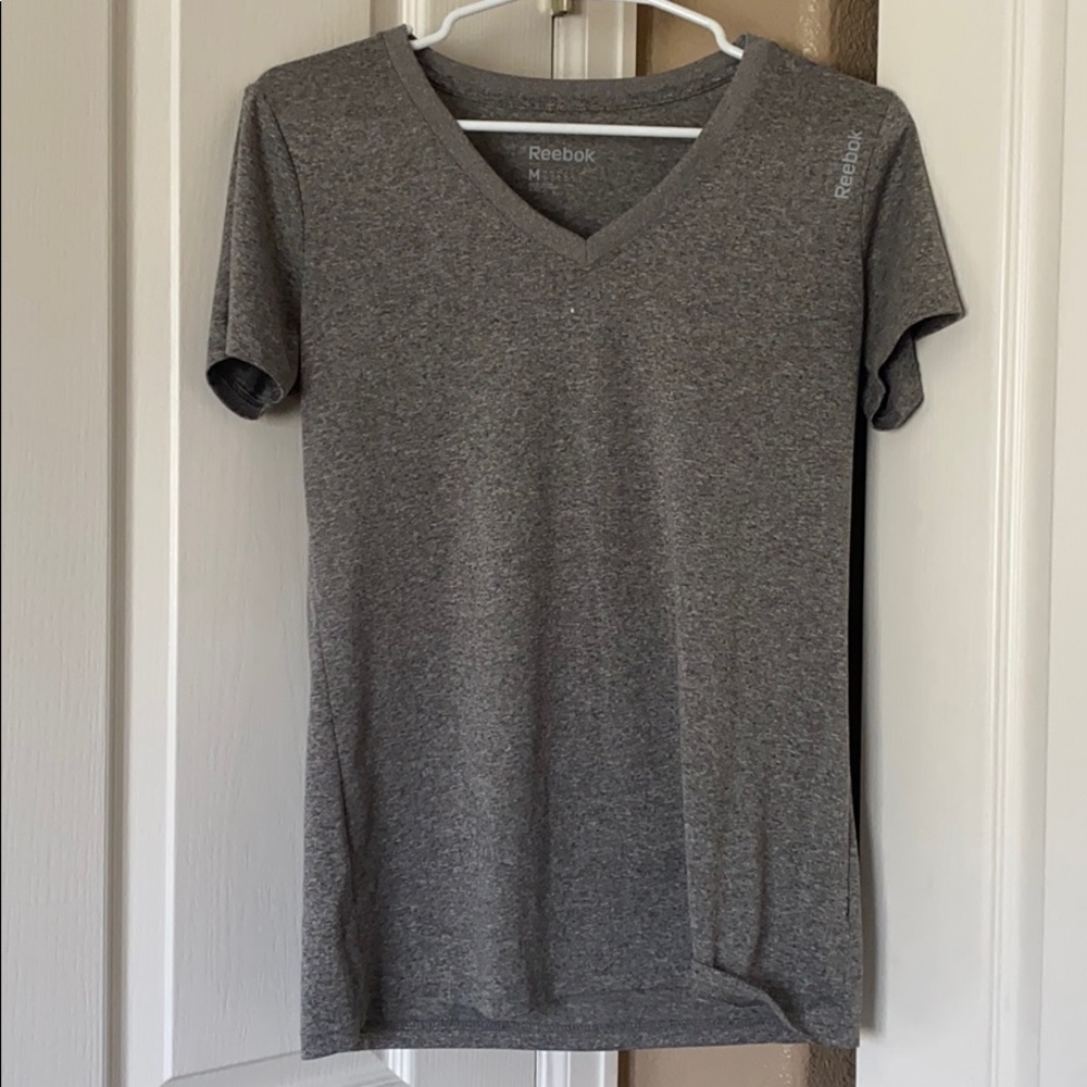 Grey Reebok workout top